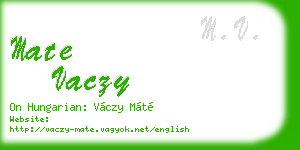mate vaczy business card