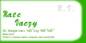 mate vaczy business card